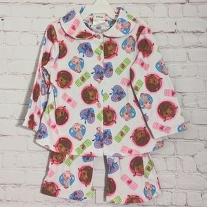 Doc McStuffins Disney 2pc Flannel Pajamas VGUC 24 months